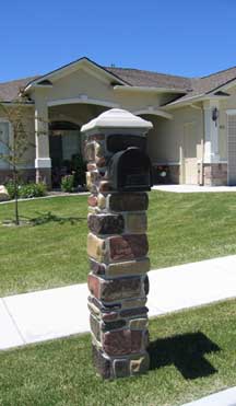 Stone Pillar with Mailbox