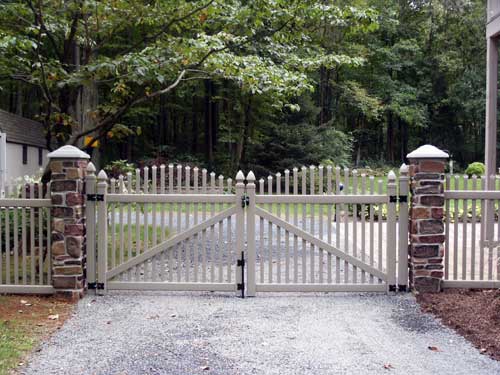 Faux Stone Pillar with Gate Entrance