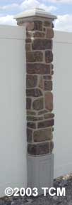 Faux Stone Pillar with Vinyl Privacy Fence