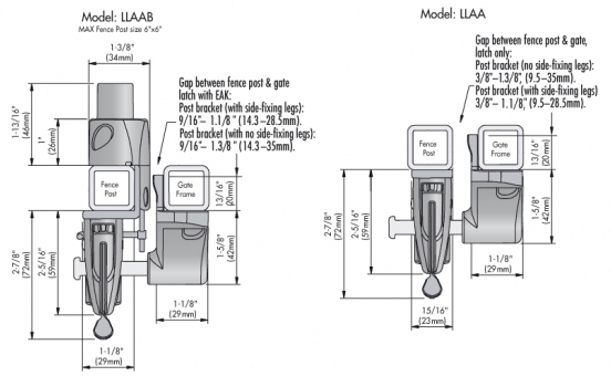 Lokk Latch Dimensions